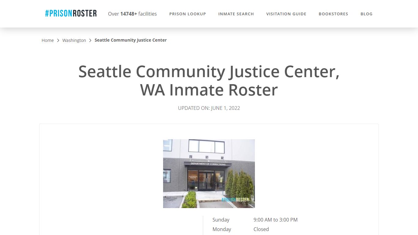 Seattle Community Justice Center, WA Inmate Roster